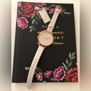 Olivia Burton NWT Big Rose Gold Watch Taupe Face No Box
